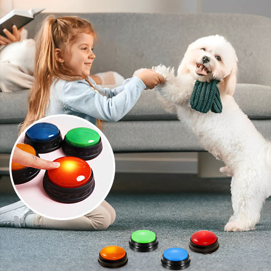 Lot de 4 Boutons Interactifs pour Chien – Jouets d'Entraînement et de Communication